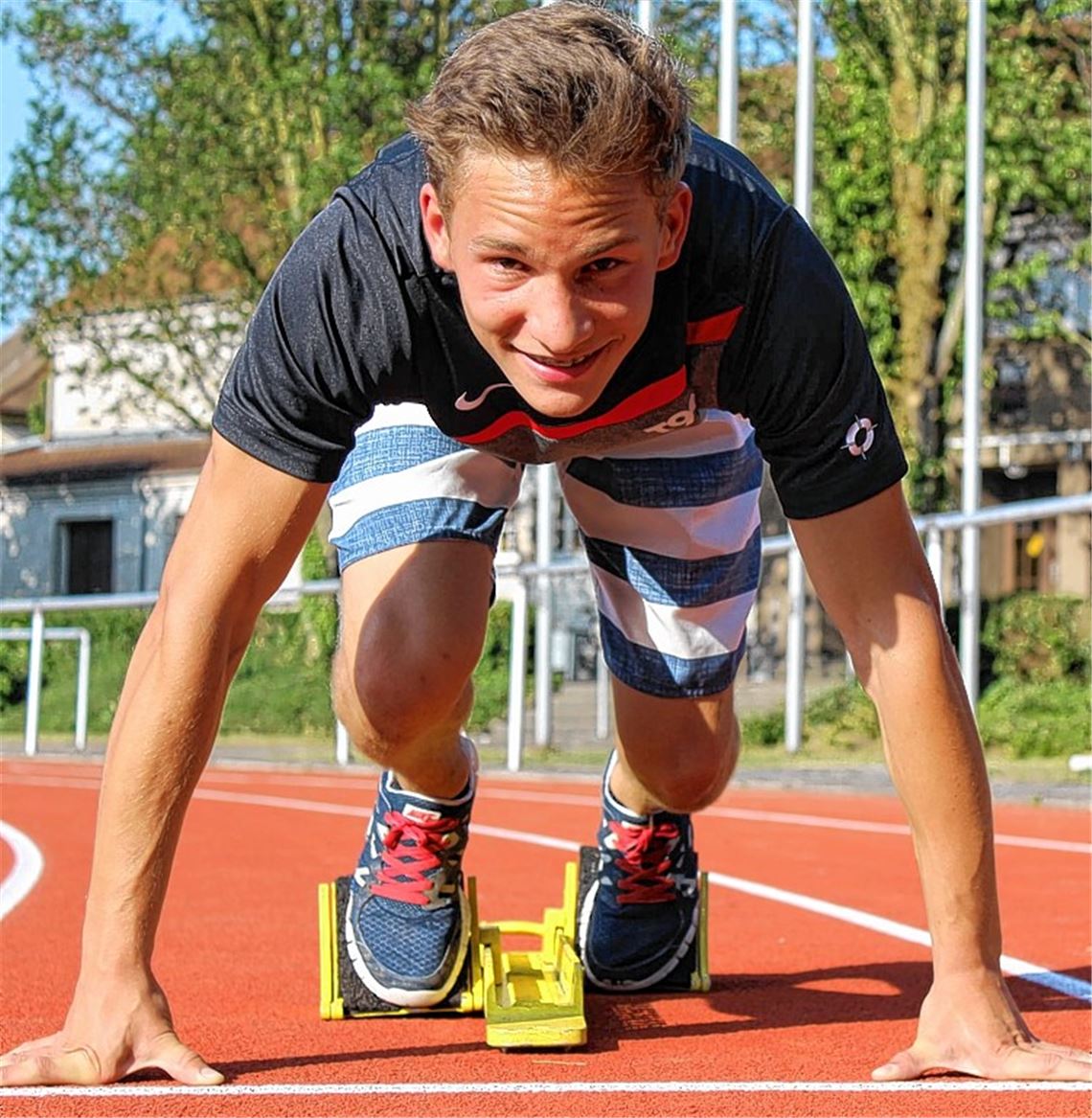 100 Meter zweimal unter zwölf Sekunden: Pierre Däbritz wird Regionalmeister. Rebbecca Burkhardt verteidigt ihren Landestitel im Vierkampf. Fotos: privat