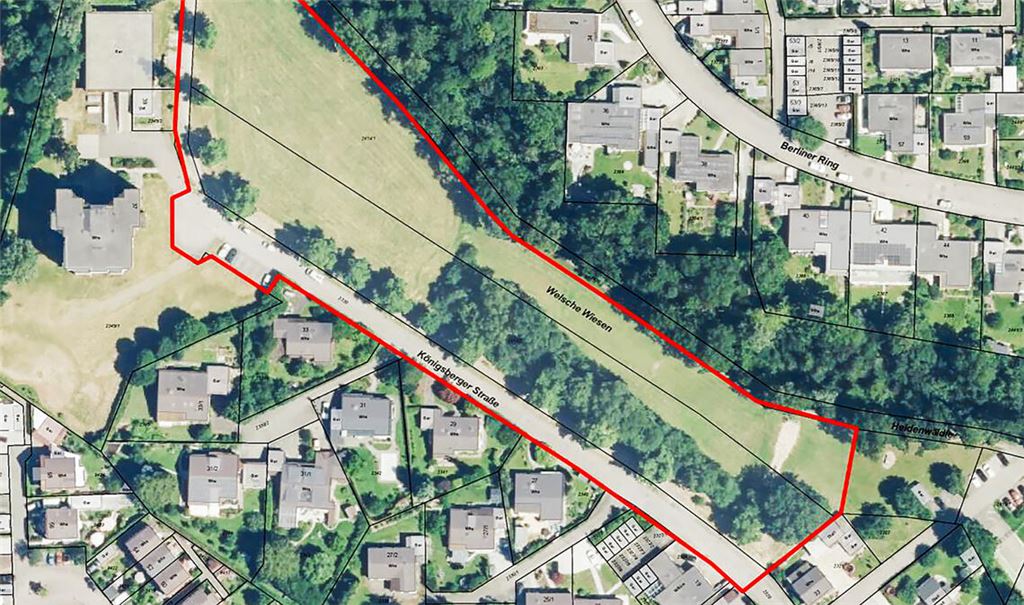 20 Bauplätze sollen an der Könisgberger Straße in Mühlacker entstehen. Die Stadt hält sie für zwingend notwendig, die Anwohner sind dagegen. Plan: Stadt Mühlacker