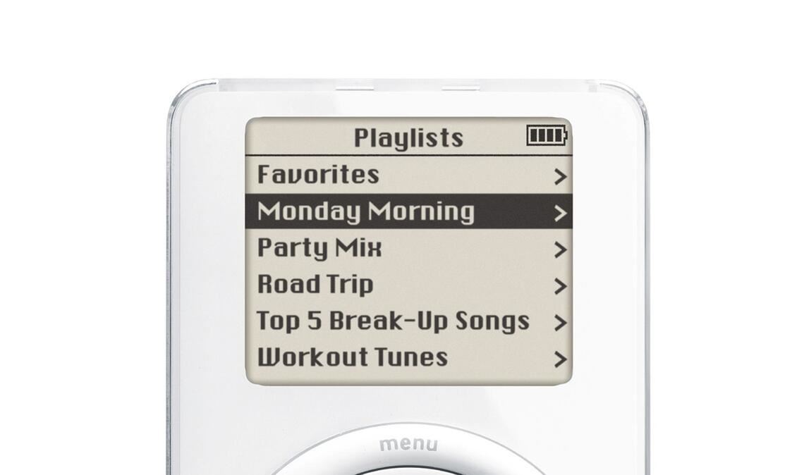 2001: Der erste iPod konnte rund 1.000 Musikstücke speichern.