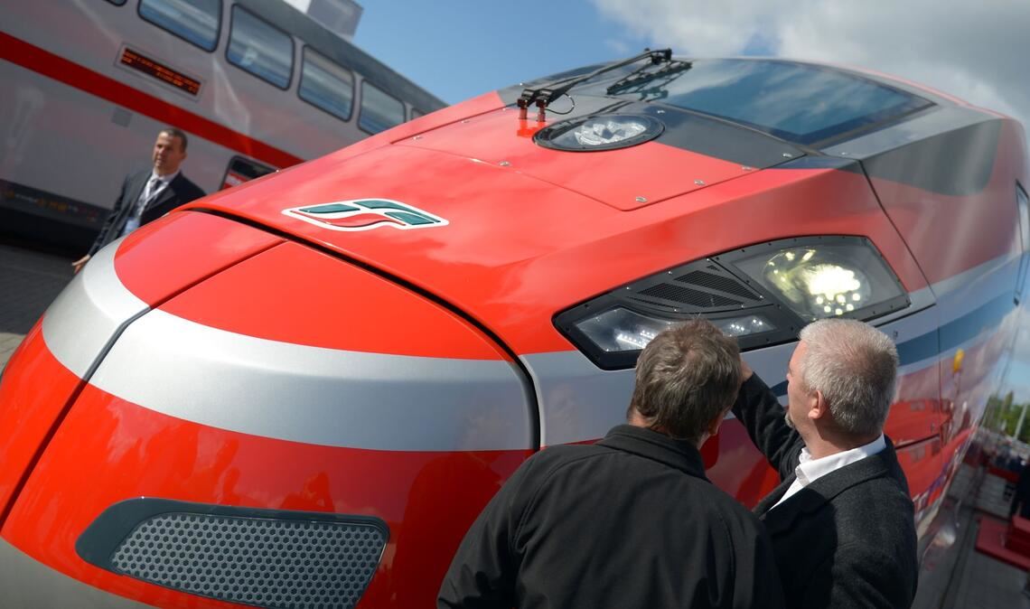2014 war ein Frecciarossa 1000 in Berlin zu Gast - für eine Messe. (Archivbild)