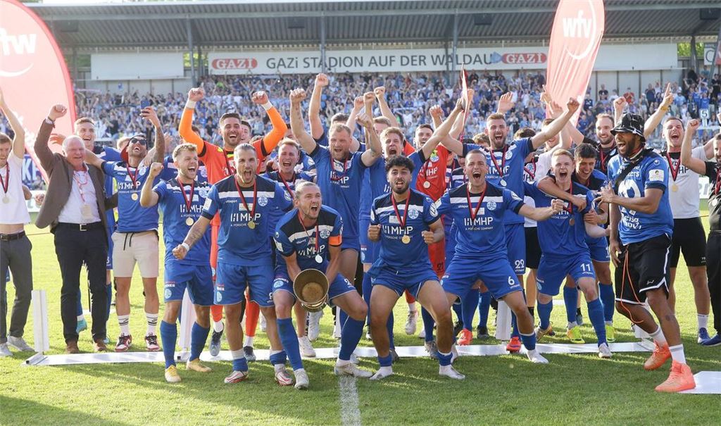 2022 feierten die Kickers ihren bisher letzten WFV-Pokal-Sieg – nach einem Finalerfolg gegen den SSV Ulm 1846.