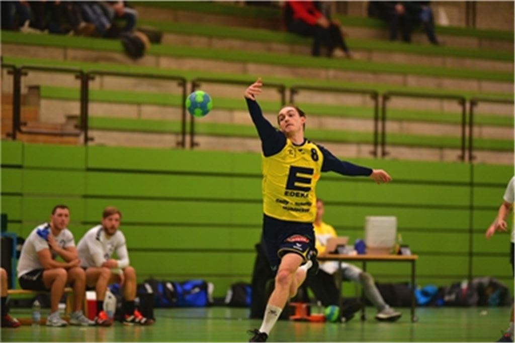 29. Februar 2020: Mehr als anderthalb Jahre ist es her, dass der HC Blau-Gelb Mühlacker – hier Marvin Schiffel – sein letztes Spiel in der Enztalsporthalle bestritten hat. Damals gab es einen Sieg gegen den TV Ispringen II. Ein gutes Omen für die Rückkehr?Archivfoto: Schüller