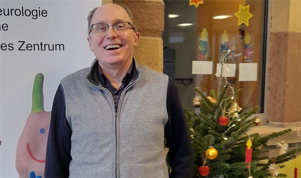 Abschied am Weihnachtsbaum für Professor Dr. Rainer Blank:.Foto: Kize