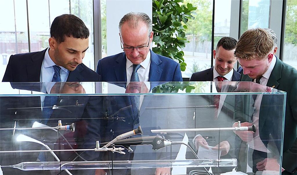 Ahmed Alattar (v.li.), Gunther Krichbaum, Marco Haney und Nico Gunzelmann. Foto: Weber