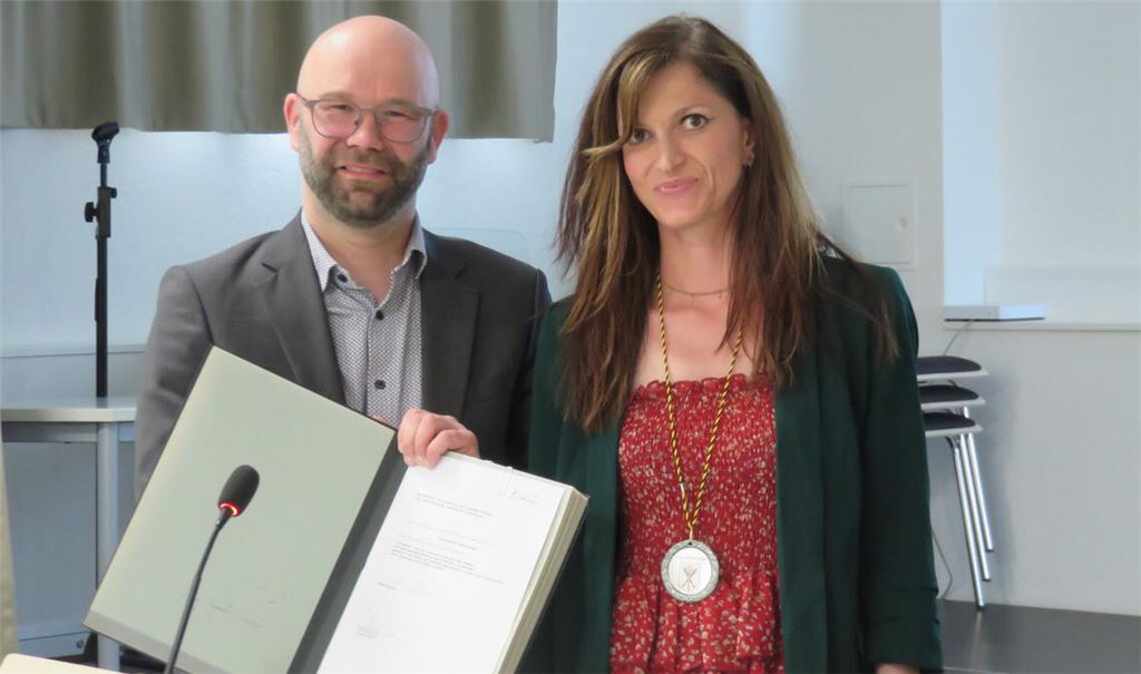 Alexander Kozel mit der neuen SPD-Stadträtin Isabel Bonnet. Foto: Becker