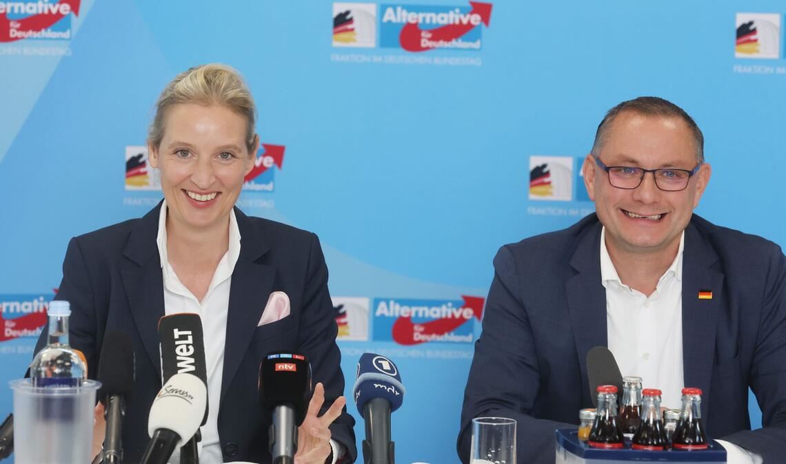 Alice Weidel, Vorsitzende der Partei Alternative für Deutschland (AfD), und Tino Chrupalla, AfD-Vorsitzender (Archivfoto).
