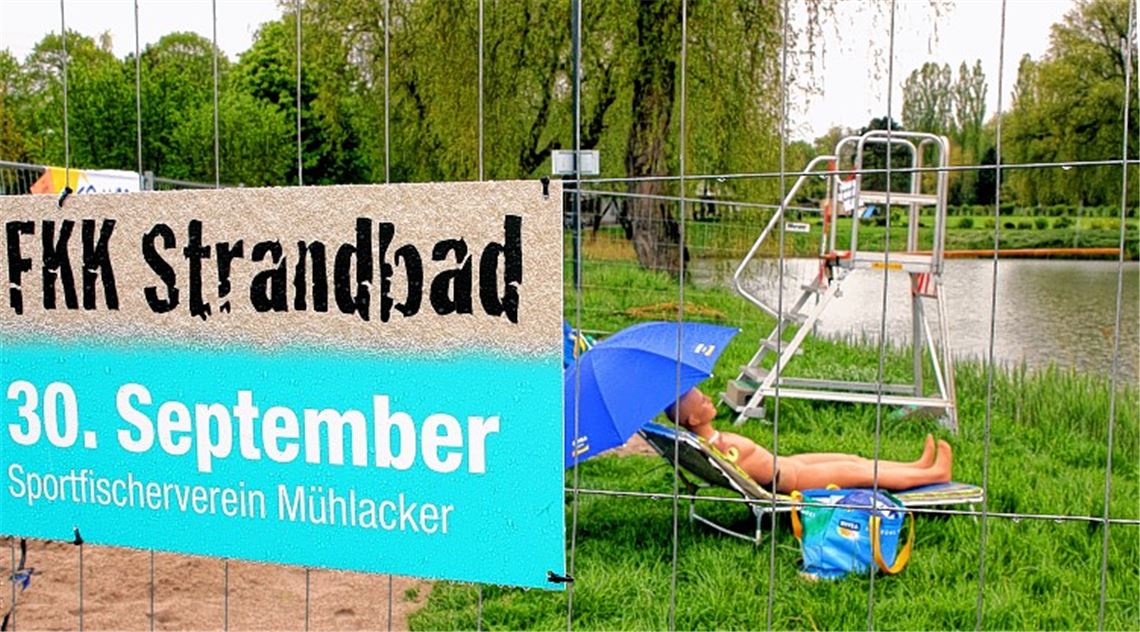 Am Dürrmenzer Wullesee dürften bald nackte Badegäste zu sehen sein. Rechts: Die Elefantendame Nasira Olmeg wehrt sich in Knittlingen gegen eine schlechte Behandlung. Fotos: Kollros, privat