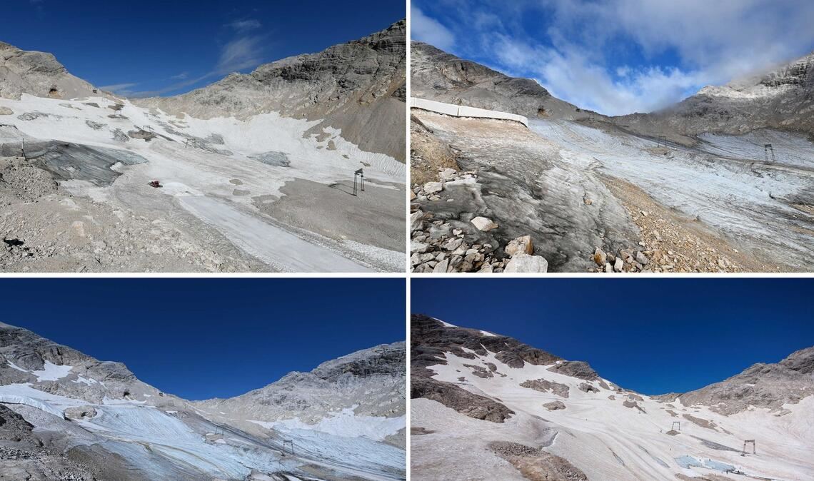 Am Nördlichen Schneeferner lag bis in den Juli Altschnee und ließ den Gletscher größer aussehen. (Archivbild)