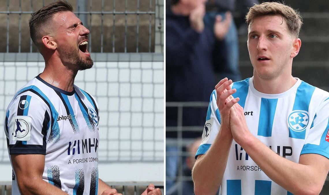 Am Saisonende ist Schluss bei den Kickers: David Braig (li.), Meris Skenderovic.