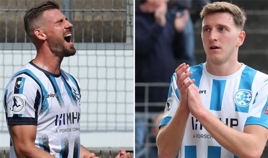 Am Saisonende ist Schluss bei den Kickers: David Braig (li.), Meris Skenderovic.