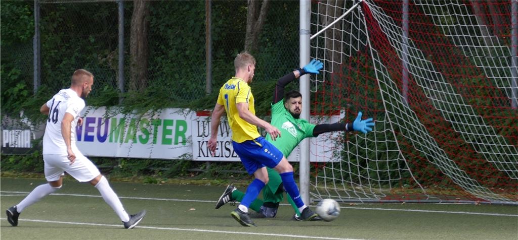 Am Sonntag soll es besser laufen gegen AKV B.G. Ludwigsburg: Im Halbfinale des Bezirkspokals erzielt Phönix Lomersheim Ende Juli 2020 hier beim 1:3 nur den Anschluss. Foto: Archiv