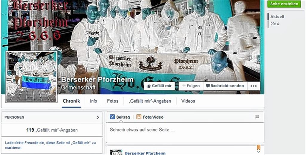 Am späten Dienstagabend taucht auf Facebook die Seite der„Berserker Pforzheim“ auf, wo ein Mitglied per Video eine Erklärung zur Haltung der Gruppierung ankündigt. 