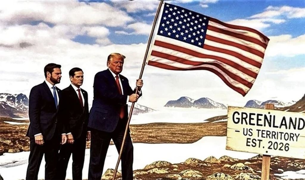 America First: JD Vance, Marco Rubio und Donald Trump  (von links) wollen Grönland.