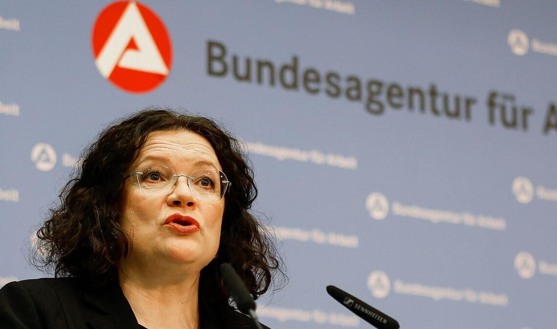 Andrea Nahles sieht die Bundesagentur für Arbeit als eine „absolut leistungsfähige Behörde“.