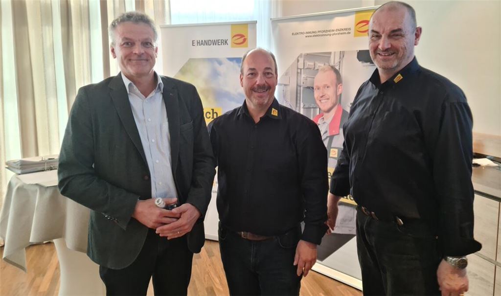 Andreas Hausch vom Fachverband, Obermeister Andreas Kling und Geschäftsführer Matthias Morlock (v.li.). Foto: Peche