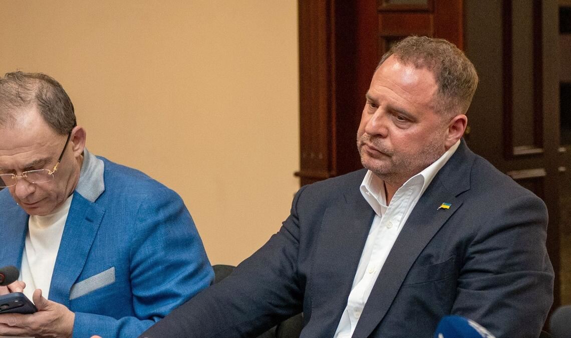 Andrij Jermak (r), früherer ukrainischer Präsidialamtschef (Archivbild).