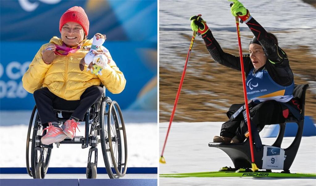 Anja Wicker holte bei den Paralympics im italienischen Val di Fiemme vier Medaillen – und war über diese sportliche Ausbeute sehr glücklich.