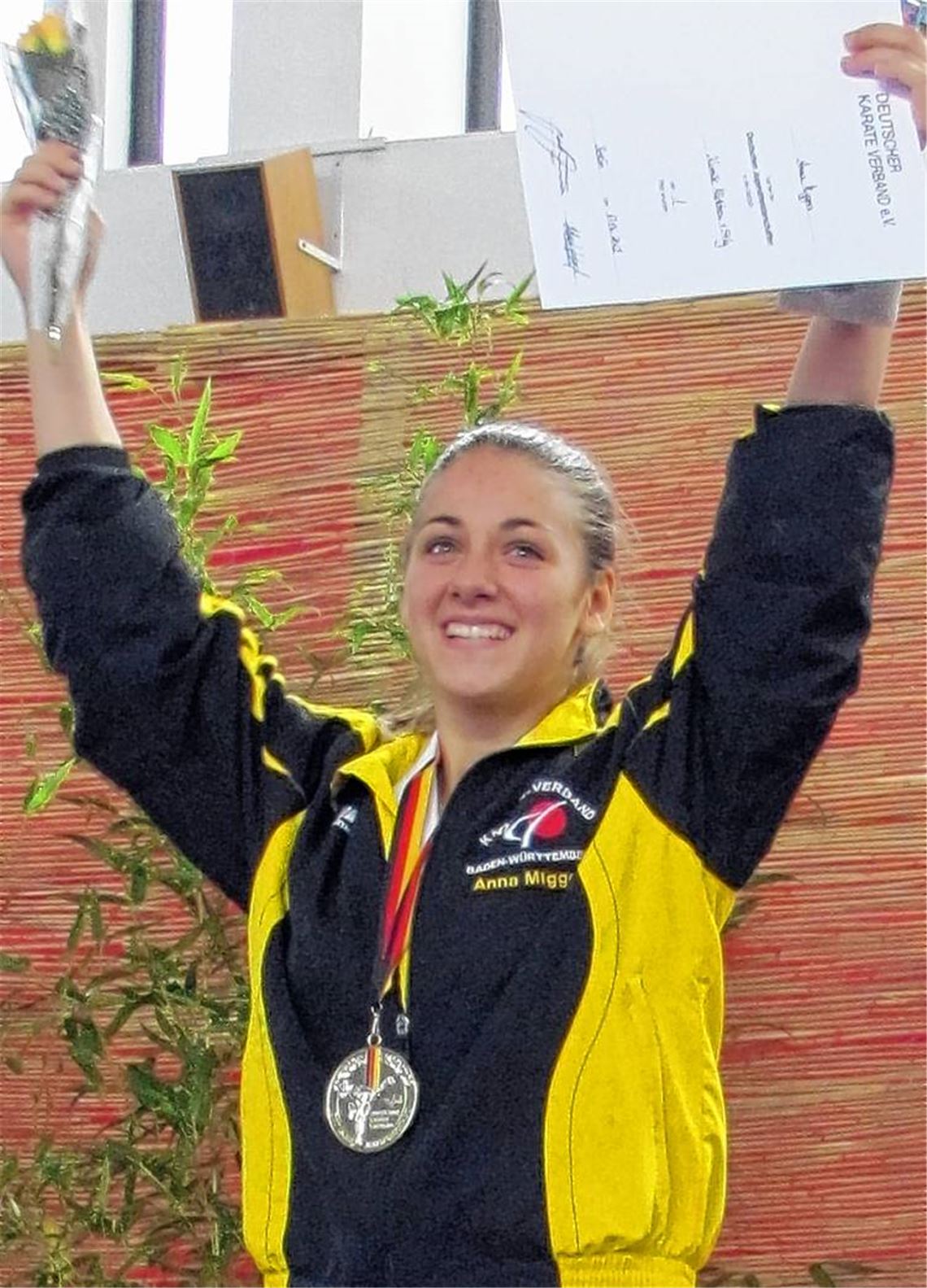 Anna Miggos gewinnt zum fünften Mal in Folge den Titel bei Deutschen Karate-Meisterschaften. Foto: privat