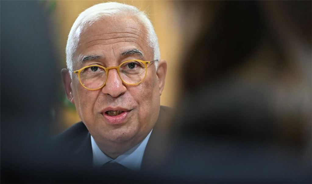 António Costa, Präsident des Europäischen Rates, spricht sich für die weitere Unterstützung der Ukraine aus.