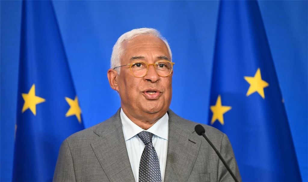 António Costa, Ratspräsident der EU, spricht vor Journalisten.