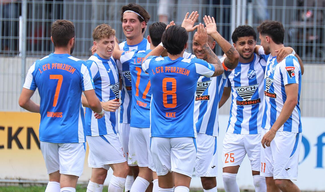 Auch am Mittwochabend will der 1. CfR Pforzheim wieder jubeln. Foto: Rubner