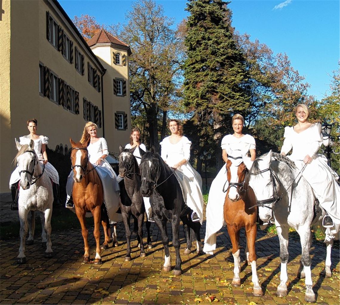 Auch hoch zu Ross können Bräute zu ihrer Hochzeit auf dem Schloss erscheinen. Foto: Filitz