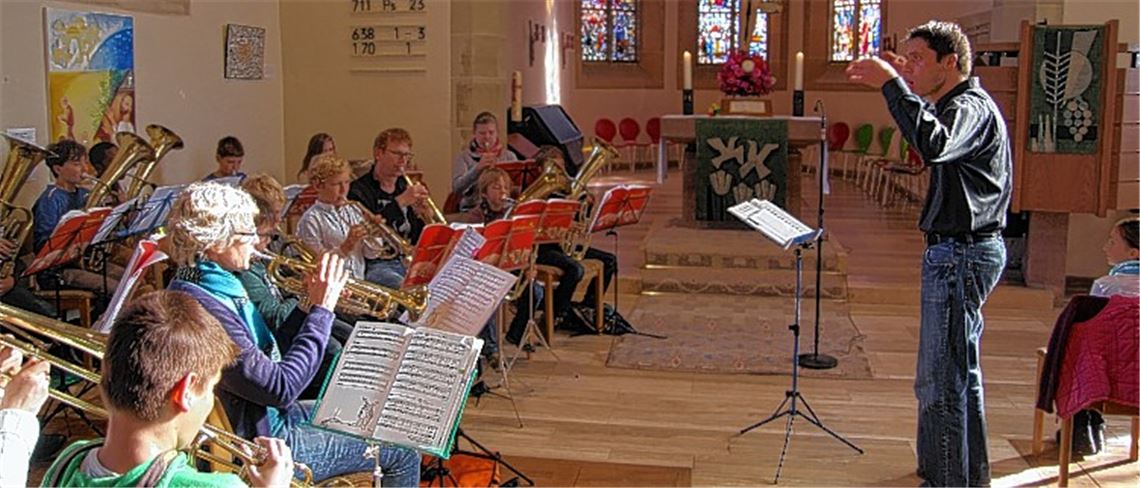 Auch im Kindergottesdienst darf die Bläsermusik nicht fehlen.