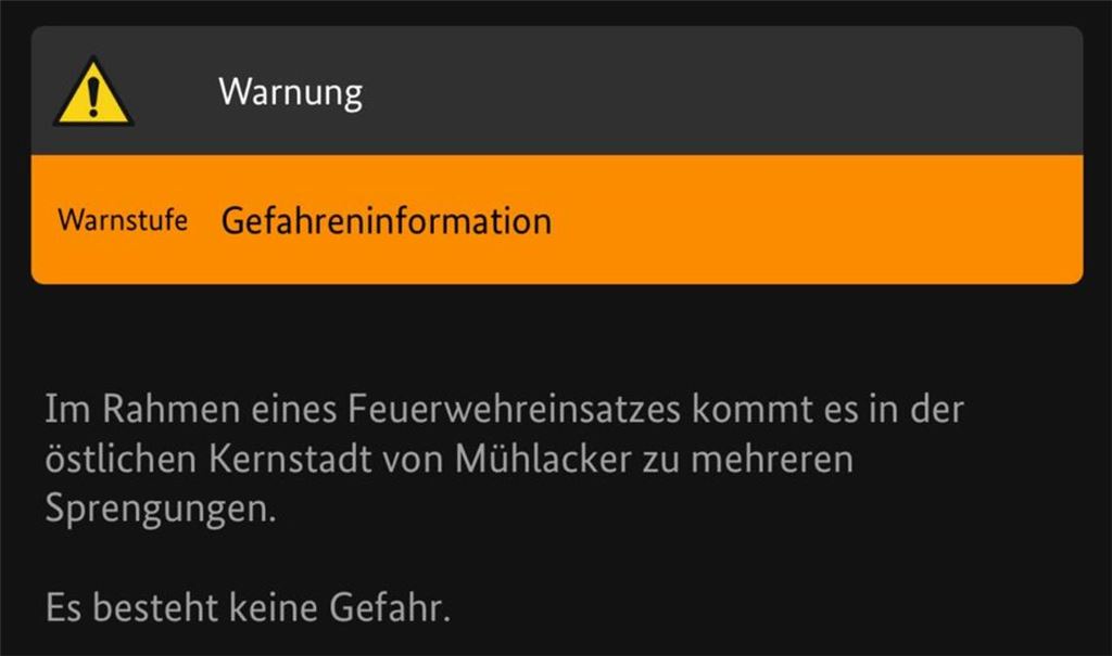 Auch über NINA wird gewarnt. Screenshot: Myroshnichenko