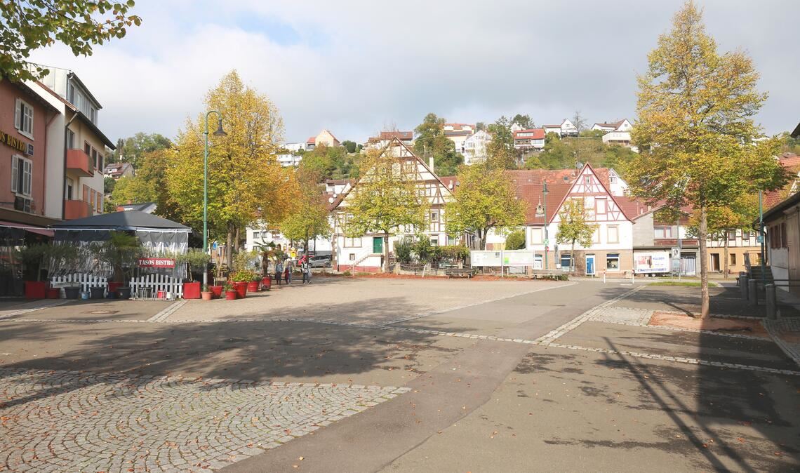 Auf dem Rathausplatz kehrt vorerst wieder Ruhe ein. Foto: Schüller