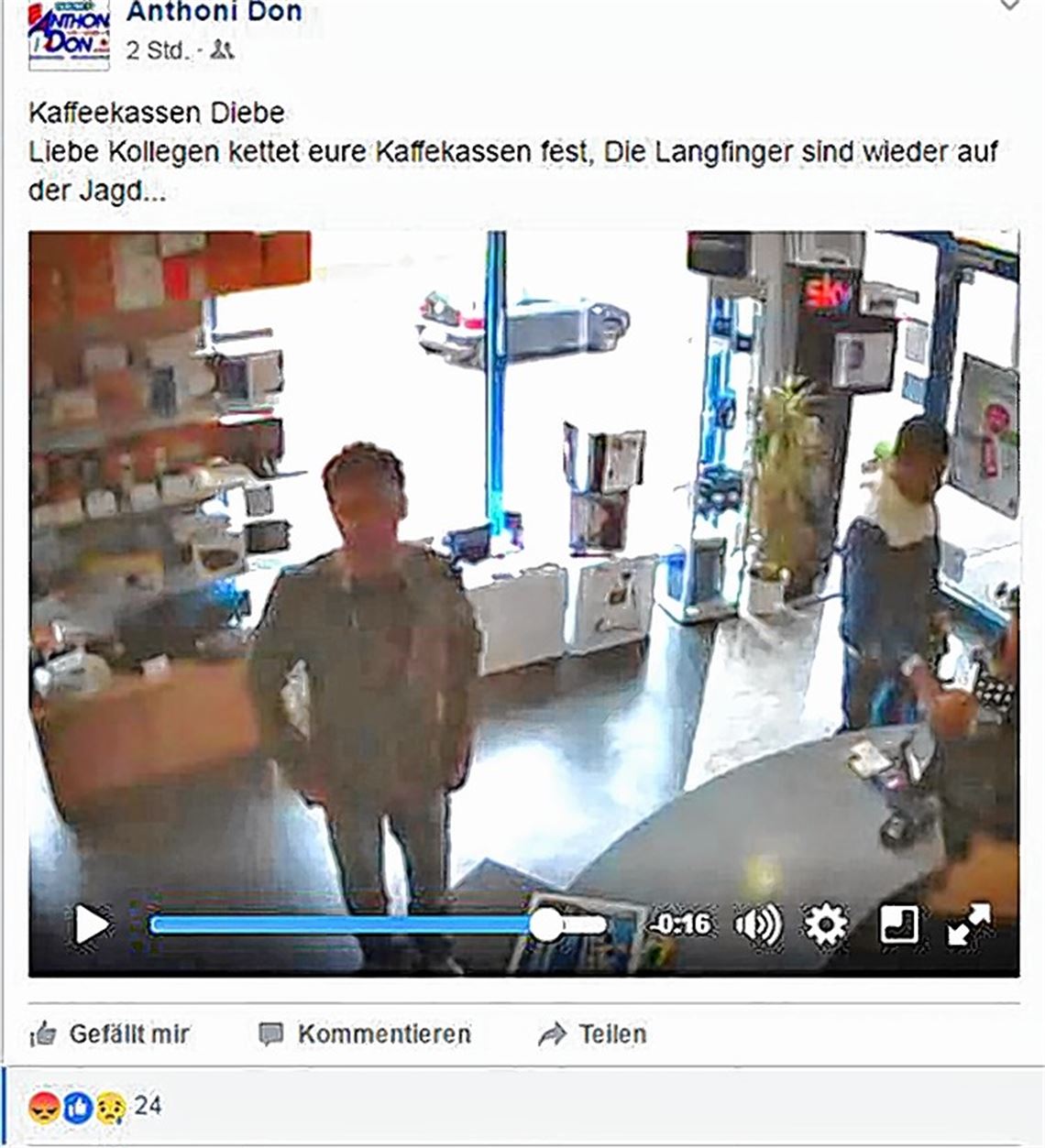 „Doofe“ Diebe lassen sich filmen