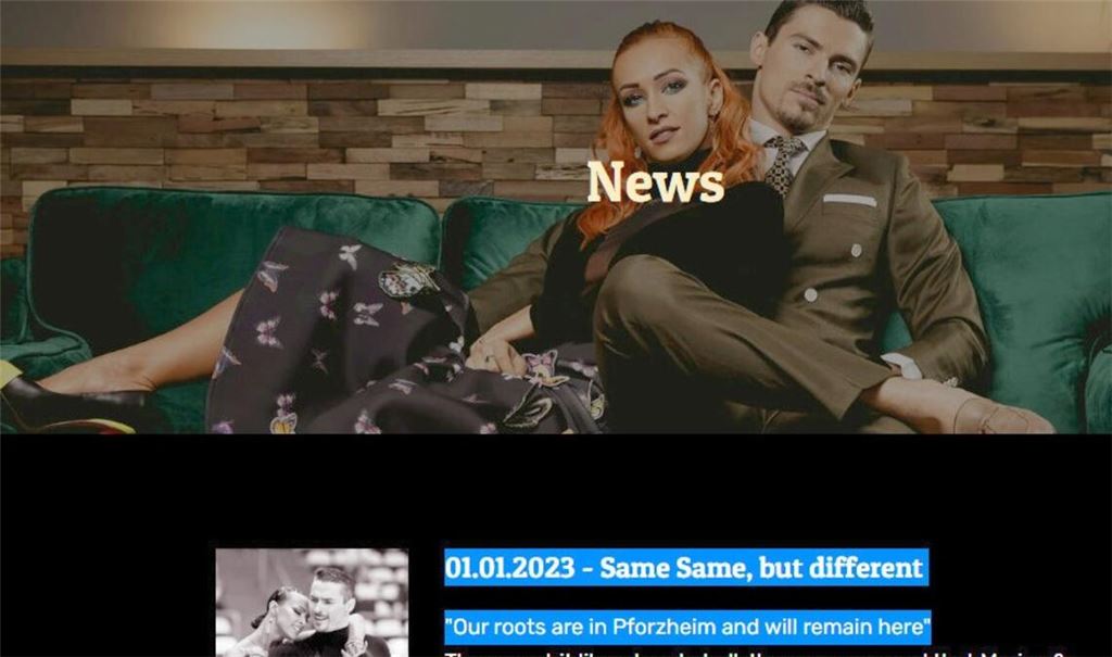 Auf seiner Homepage hat das Tanzpaar ein Bekenntnis veröffentlicht. Foto: Screenshot