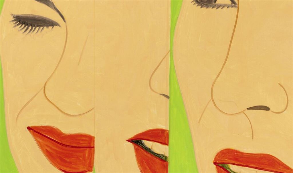 Augen zu – Mund auf: Ausschnitt aus „Purple Split 12“ von Alex Katz