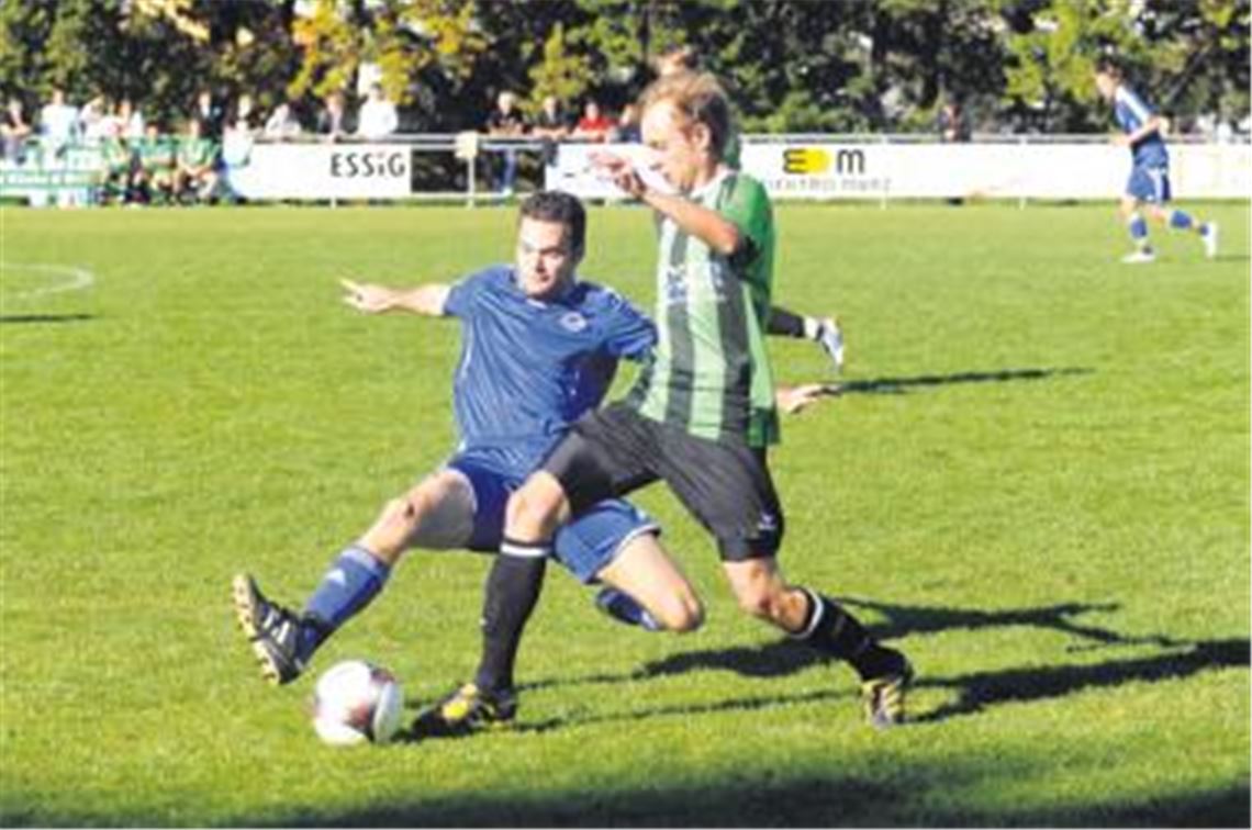 Aus der kleinen Serie wird nichts: Der SV Illingen (blaue Trikots) findet gegen den VfR Sersheim nicht ins Spiel. Die Mannschaft verliert ihre Heimpartie deutlich mit 0:4. 
Foto: Fotomoment