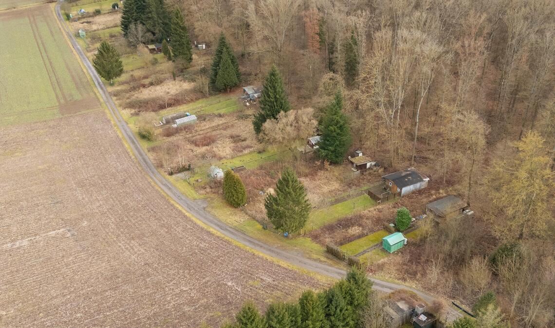 Auslaufmodell: die kleine Kleingartensiedlung am Waldrand im Gebiet „Hart“ neben der Landesstraße 1134 zwischen Mühlacker und Lienzingen. Foto: Fotomoment