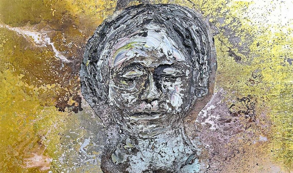 Ausschnitt aus einer  der Tafeln von Anselm Kiefer, die in der Mailänder Ausstellung „Die Alchemistinnen“  im  Palazzo Reale zu sehen sind und die an vergessene Wissenschaftlerinnen erinnern.