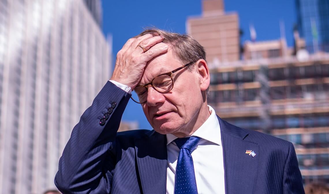 Außenminister Johann Wadephul (CDU) auf dem Weg zur Wahl für den UN-Sicherheitsrat in der Generalversammlung der Vereinten Nationen in New York.
