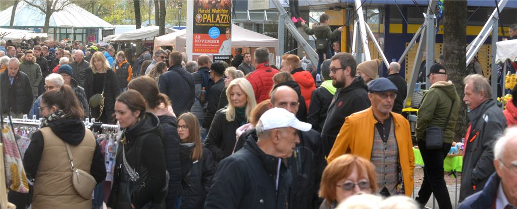 Außerordentlich gut besucht: Der 38. Martini-Markt ist ein echter Publikumsmagnet. Vor allem am Sonntag herrscht viel Betrieb auf der Bahnhofstraße. Fotos: Stahlfeld