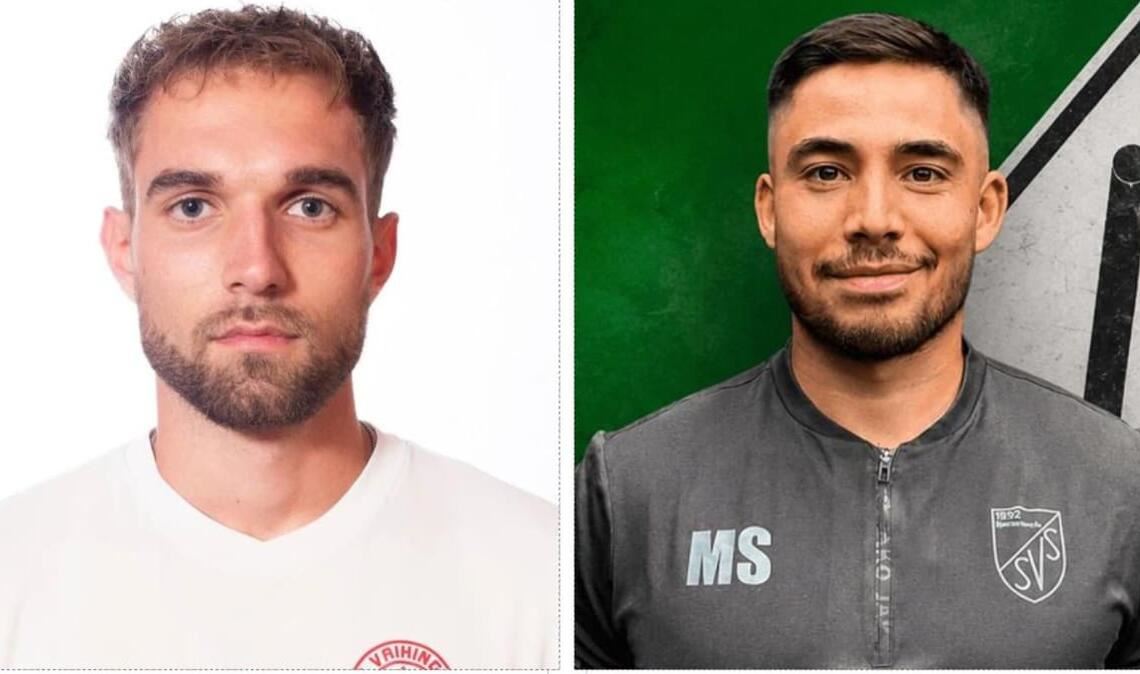 Aussteiger beim SV Vaihingen II, Einsteiger beim SV Sillenbuch: Tom Irion und der Trainer Mathias Schumacher.
