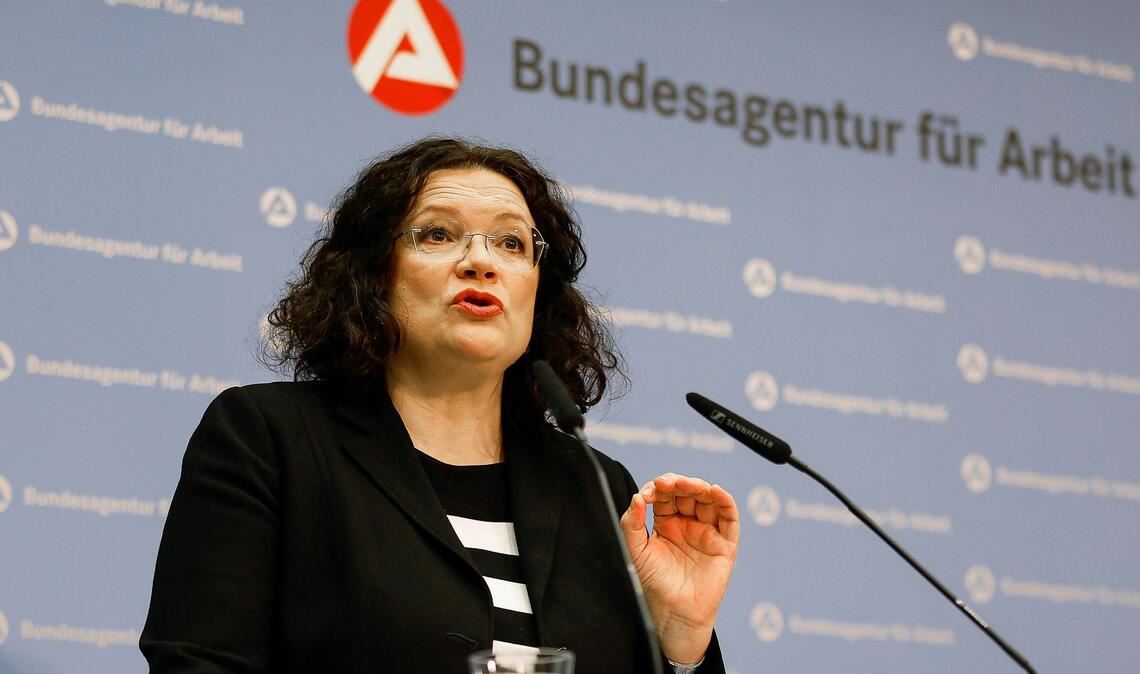 BA-Chefin Andrea Nahles wird die Finanzzahlen im Haushaltsausschuss des Bundestags vorstellen. (Archivfoto)