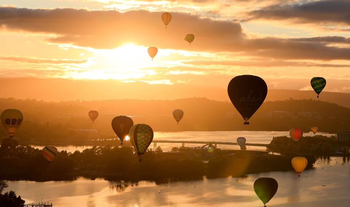 Ballonfestival Canberra Balloon Spectacular in Australien.