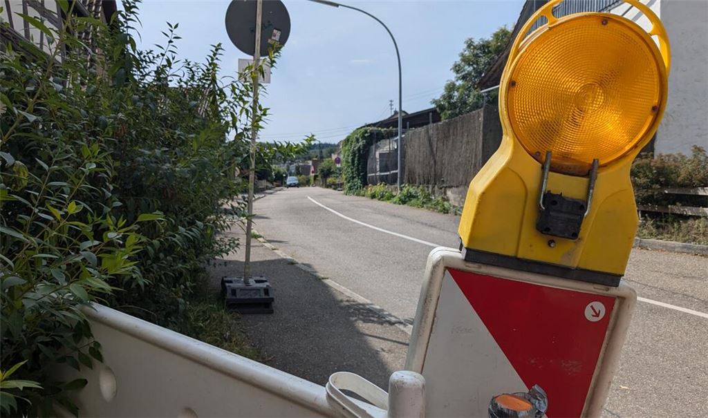Baustelle in Mühlhausen: Der Abschnitt der Reichardtstraße zwischen Schlossstraße und Martin-Luther-Straße muss für bis zu zwei Wochen voll gesperrt werden. Foto: Steigleder