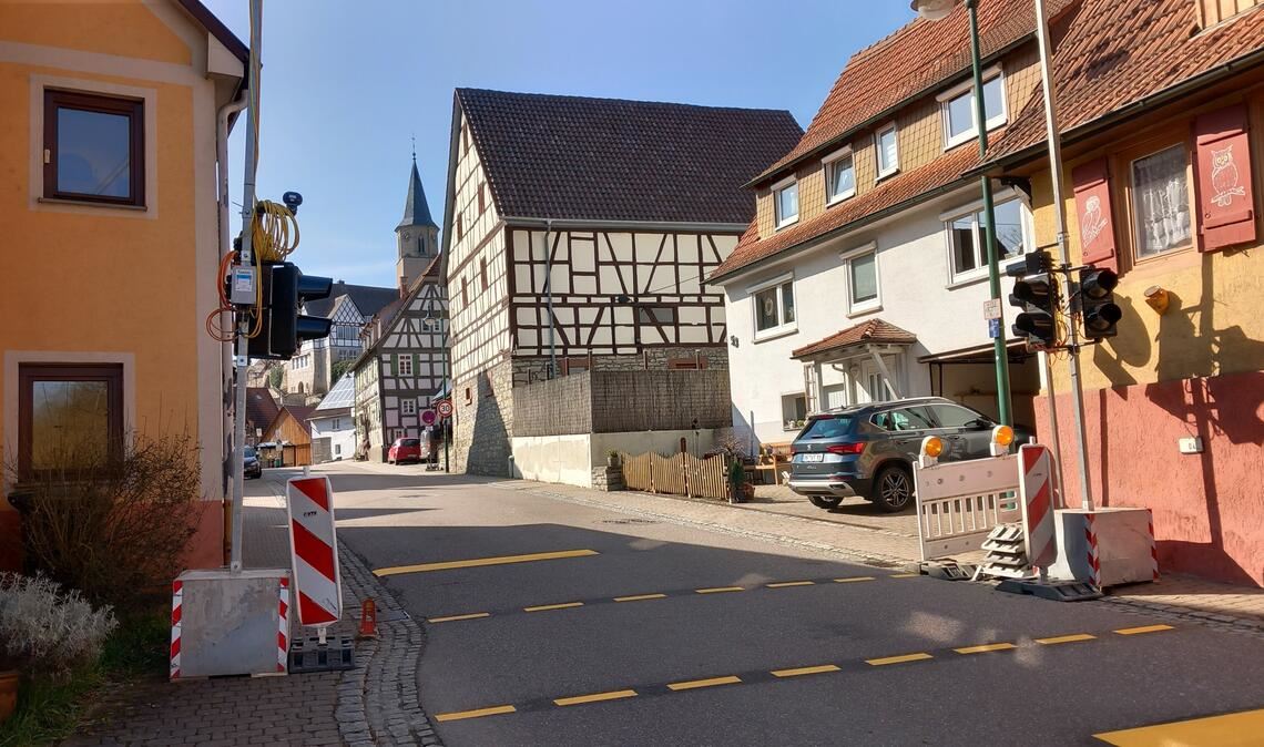 Baustellenampel an der Vaihinger Straße. Fotos: privat