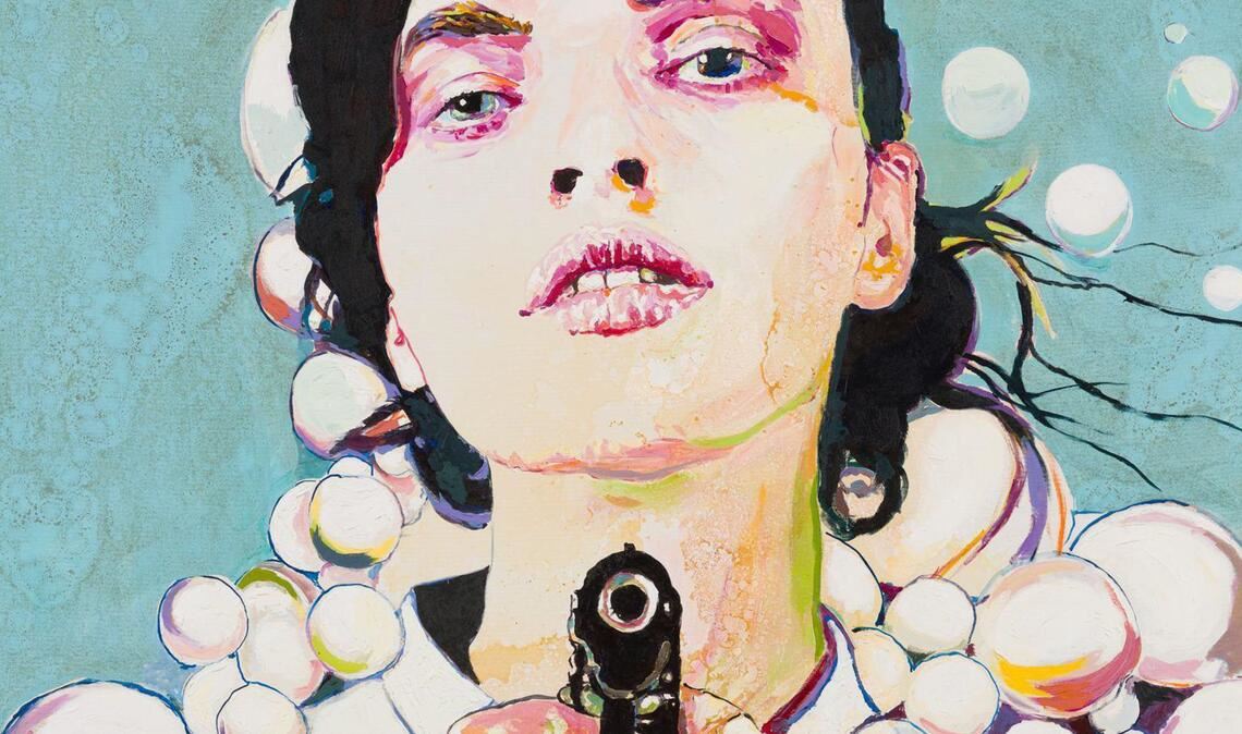 Bei Schlichtenmaier in Stuttgart: Cornelia Schleimes „Meine Kugel, Deine Kugel“ (Ausschnitt)