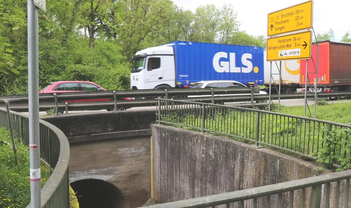 Bei den angekündigten Arbeiten sollen die Schäden am Brückenbogen über dem Glattbach behoben werden. Foto: Schüller