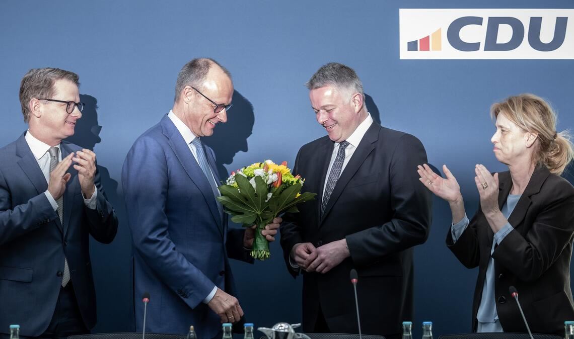 Bei der CDU wurde der Wahlsieg gefeiert – aber nicht zu laut.