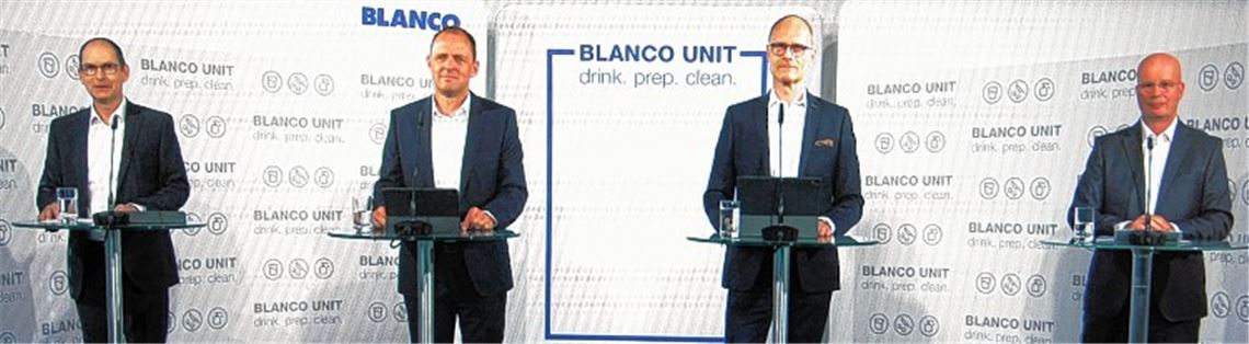 Bei der virtuellen Jahrespressekonferenz (v.li.): Kommunikationschef Stefan Kohl und die Geschäftsleitung mit Frank Gfrörer, Rüdiger Böhle und Andreas Ostermann von Roth.Kollros