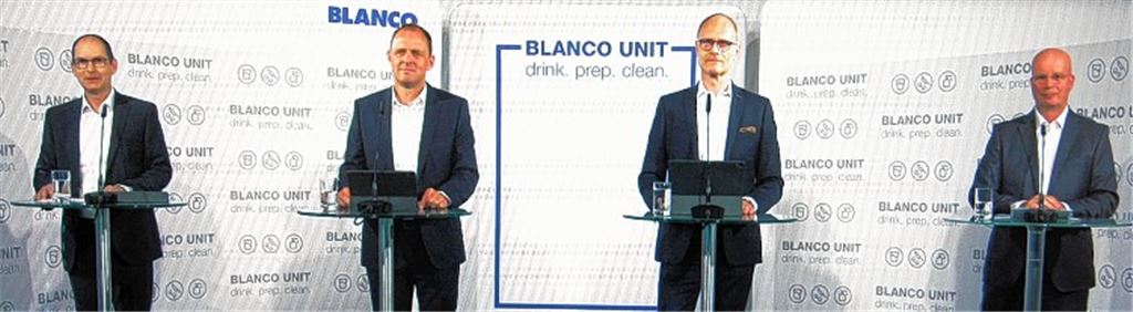 Bei der virtuellen Jahrespressekonferenz (v.li.): Kommunikationschef Stefan Kohl und die Geschäftsleitung mit Frank Gfrörer, Rüdiger Böhle und Andreas Ostermann von Roth.Kollros