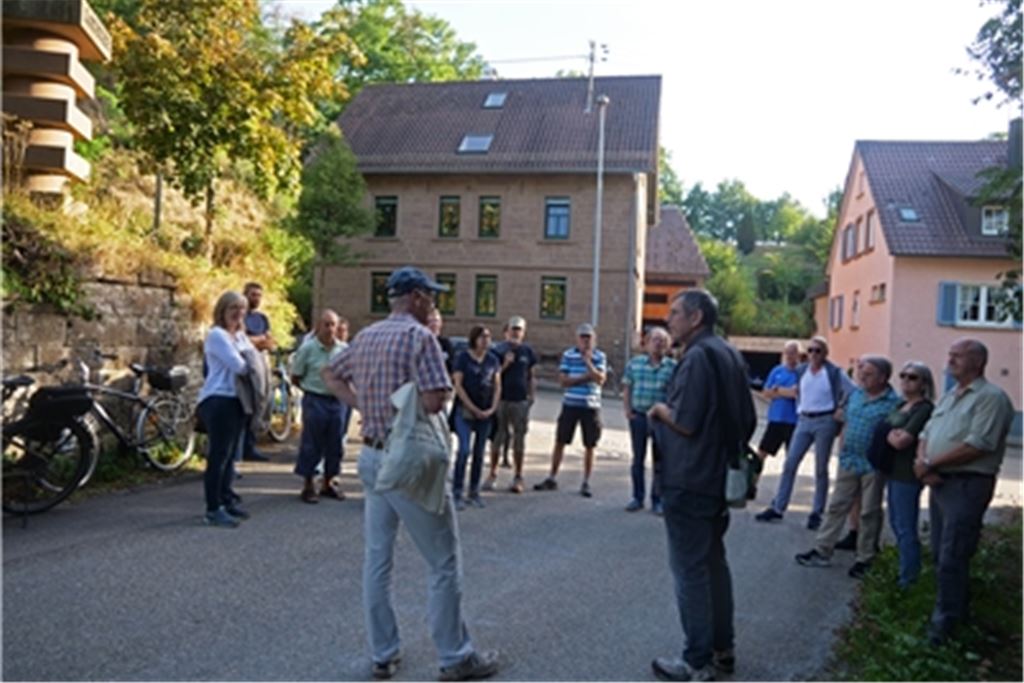Bei einem Spaziergang der Bürgerinitiative informieren sich am Montag Bürger über die Pläne im Bereich des Steinbruchs. Foto: Friedrich
