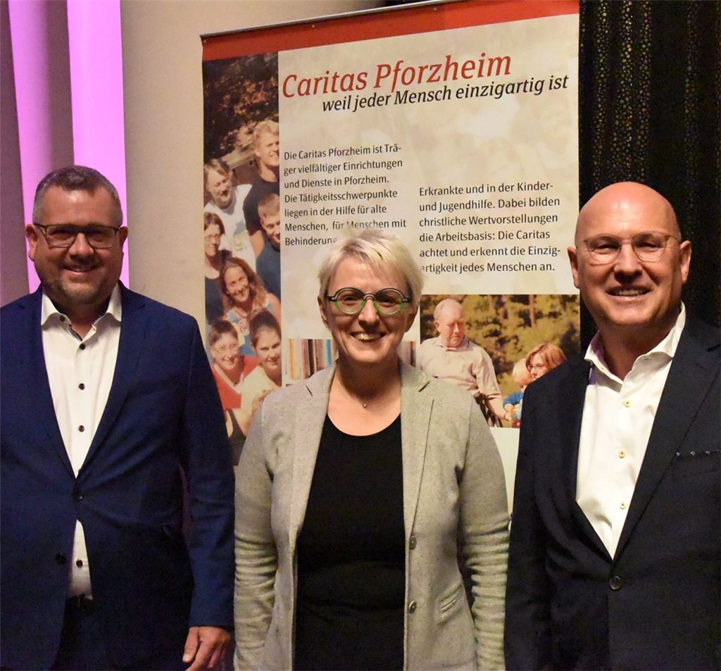 Beim Festakt zum Jubiläum: Frank Johannes Lemke und seine Stellvertreter Gabriele Weber und Jürgen Halbleib (v.re.).Bott
