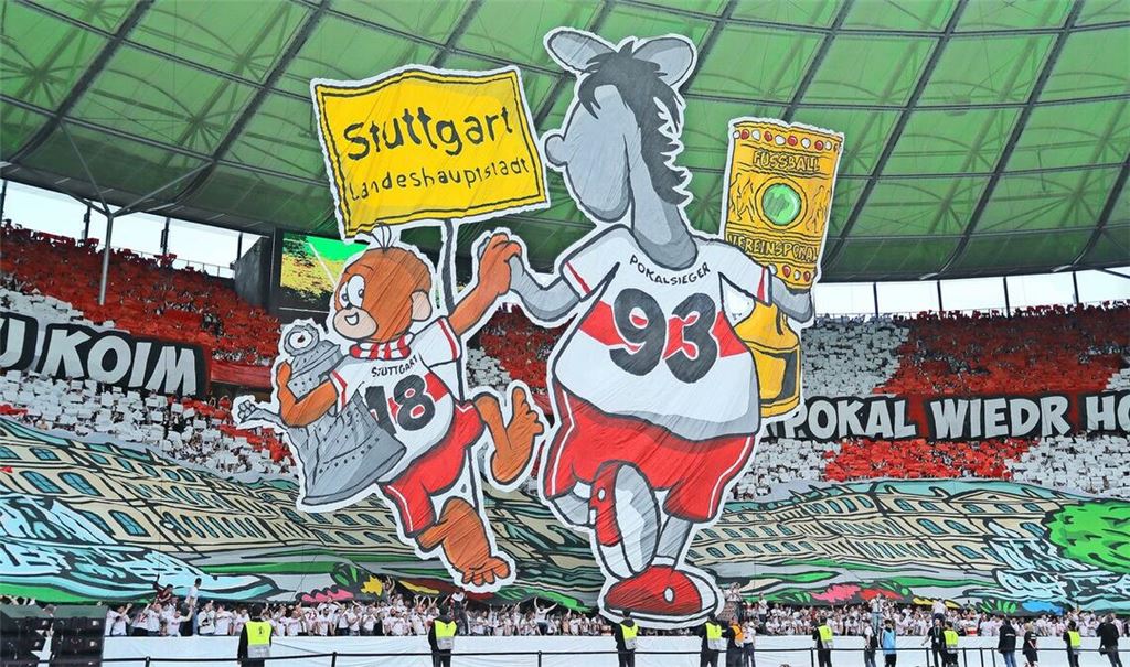 Beim Pokalfinale am 24. Mai 2025 in Berlin haben sich die Fans des VfB im Olympia-Stadion etwas ganz Besonderes ausgedacht.